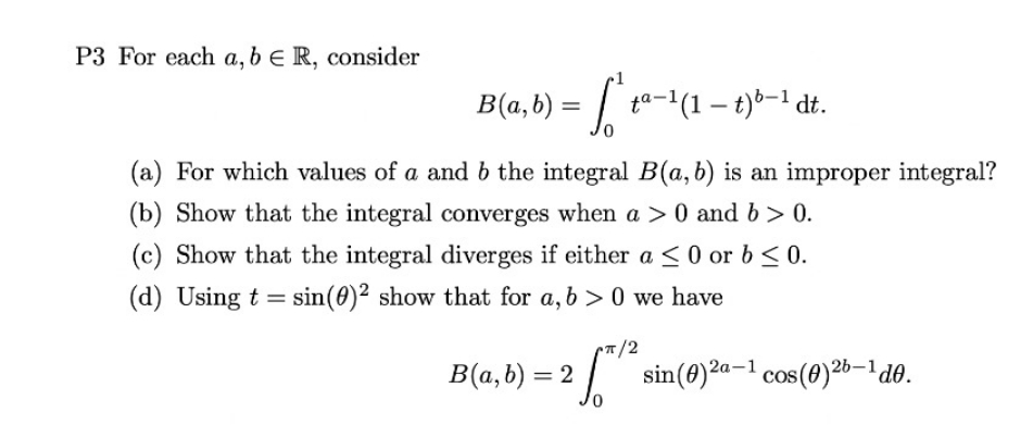  I need solve this assignment P3 For each a, b E