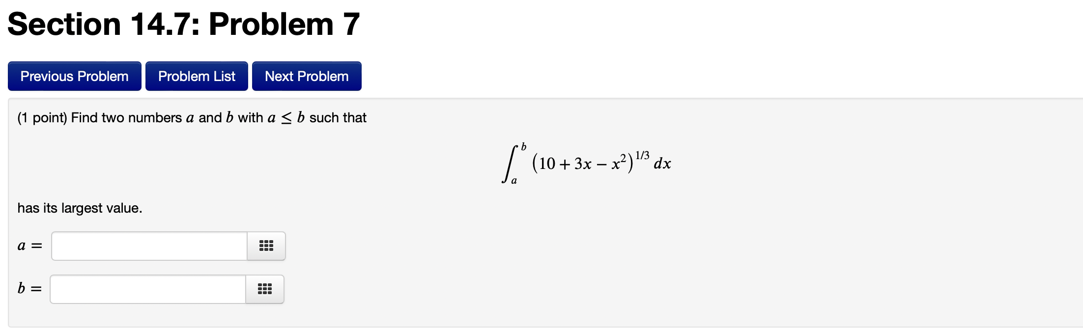 dx a has its largest value. a = 555 Q\" N u.