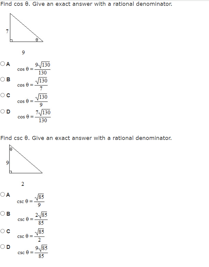 the exact value of tan 0. sin 0 = 15 3 :