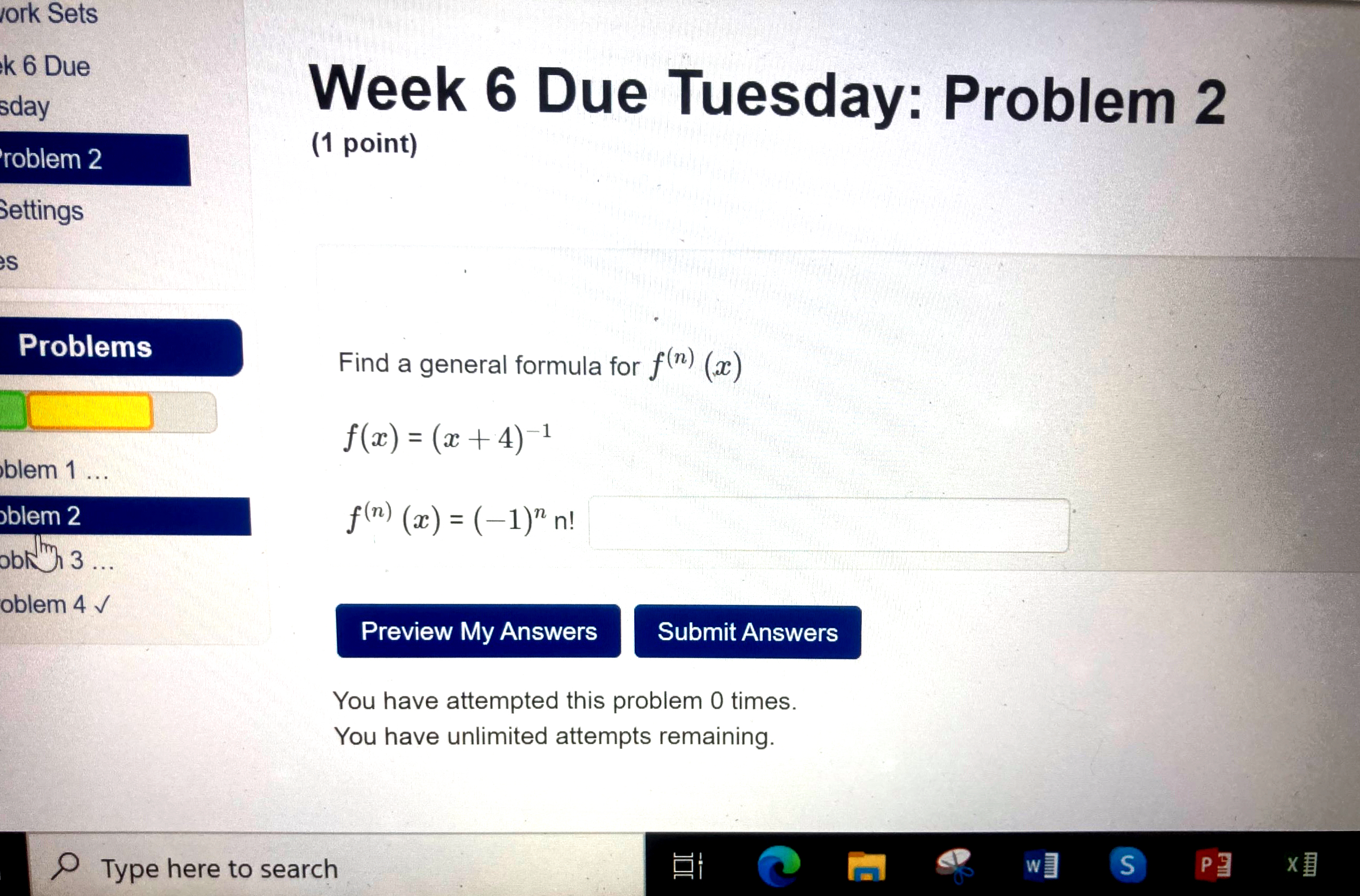 Your overall recorded score is 0%. You have unlimited attempts remaining. L.\"