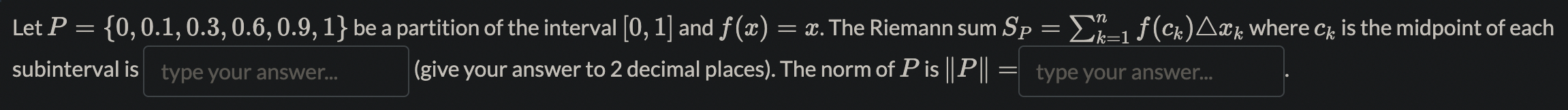 of P is || P|| = type your answer... 2. . .