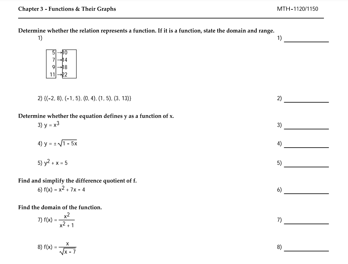 Can I get help on these Assignments? Chapter 3 - Functions