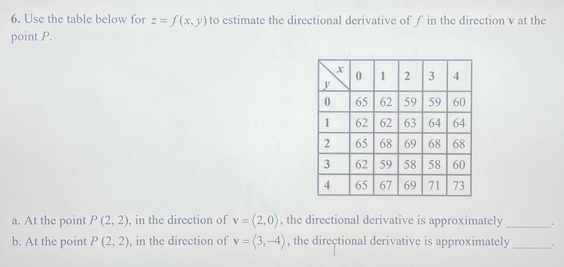  Please help thank u! 6. Use the table below for z