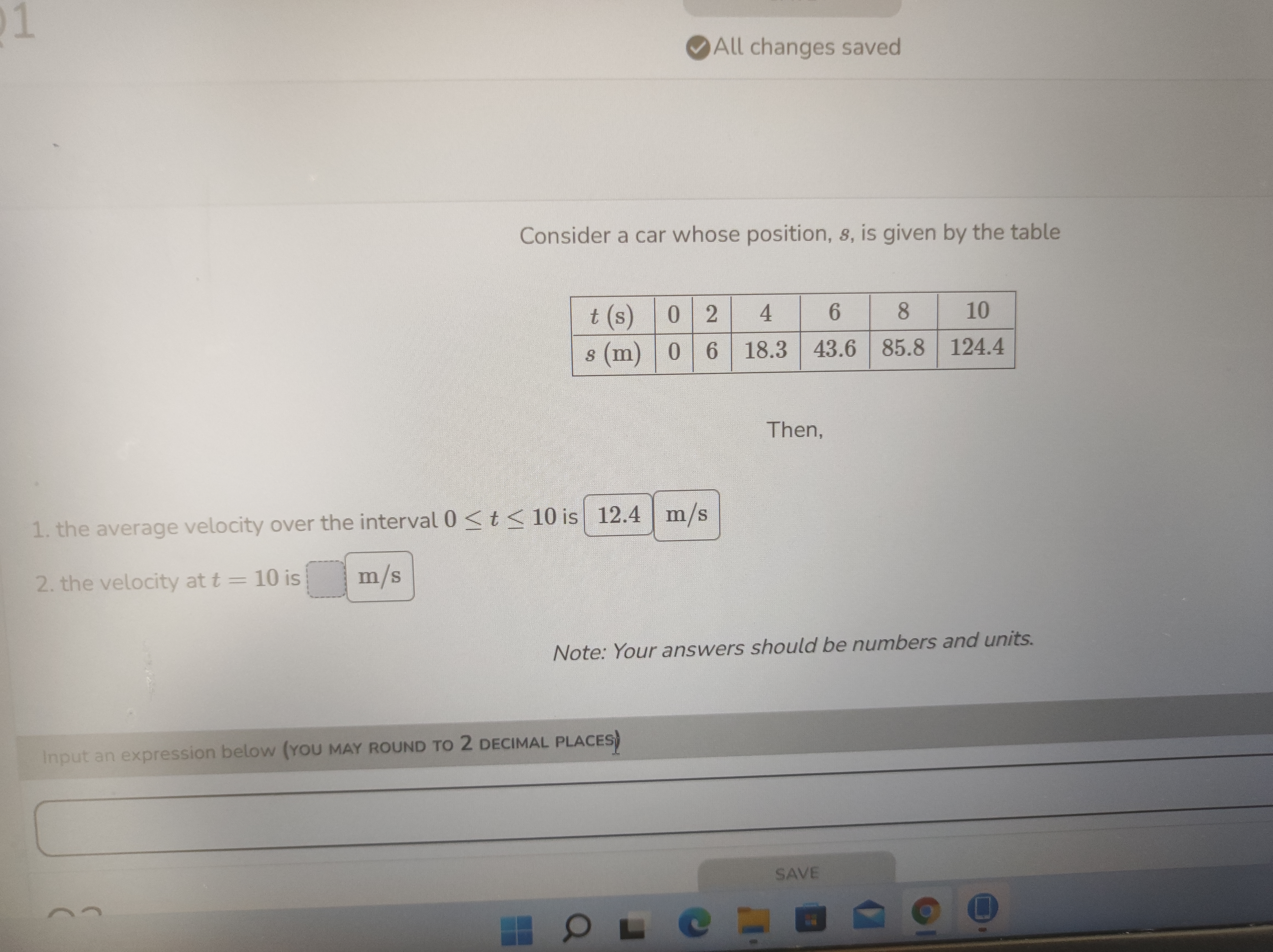 by the table t (s 0 2 4 6 8 10 s