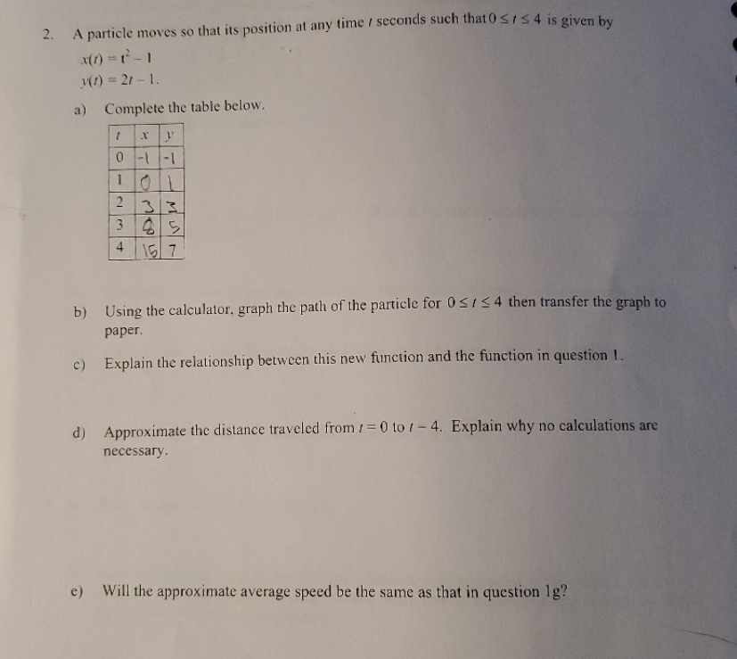 motion defined parametrically 2. A particle moves so that its position