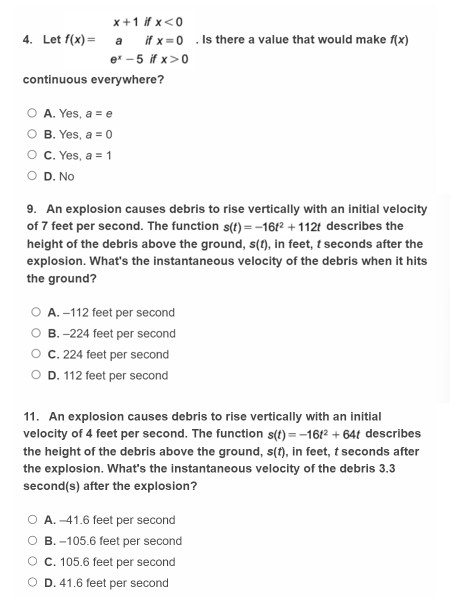 g =1 which of these should you do? C A. Plug in