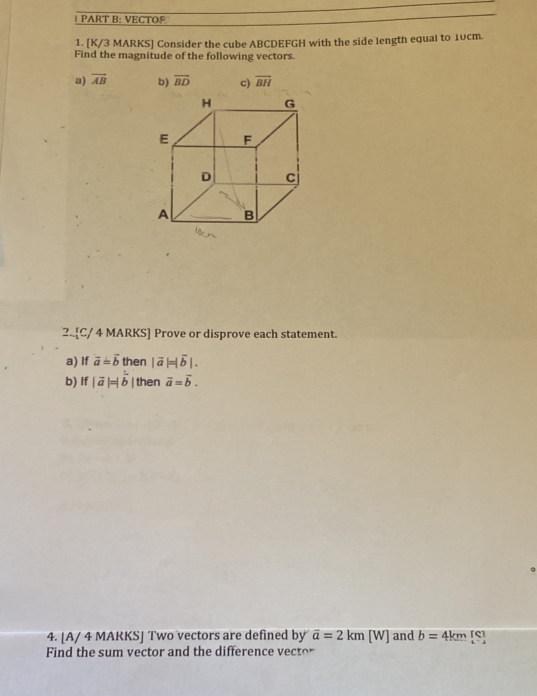 the cube ABCDEFGH with the side length equal to lucm. Find the
