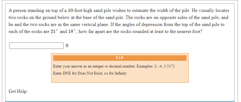 of the pile. He visually locates two rocks on the ground below