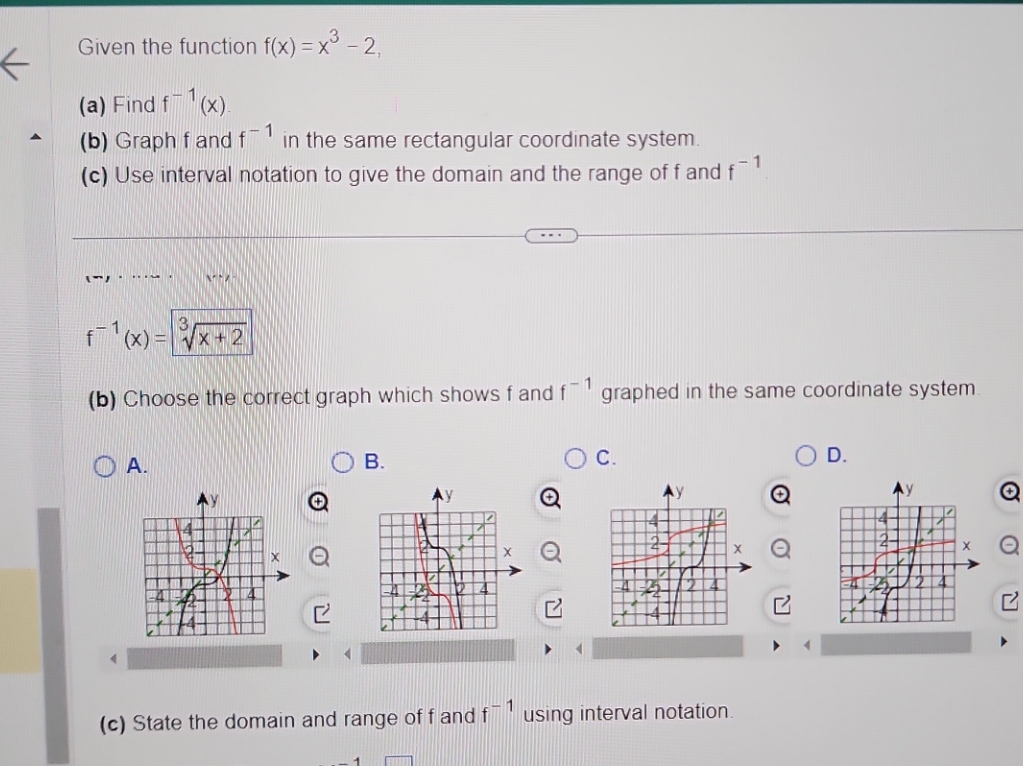  Given the function f(x) = x3 - 2, (a) Find f