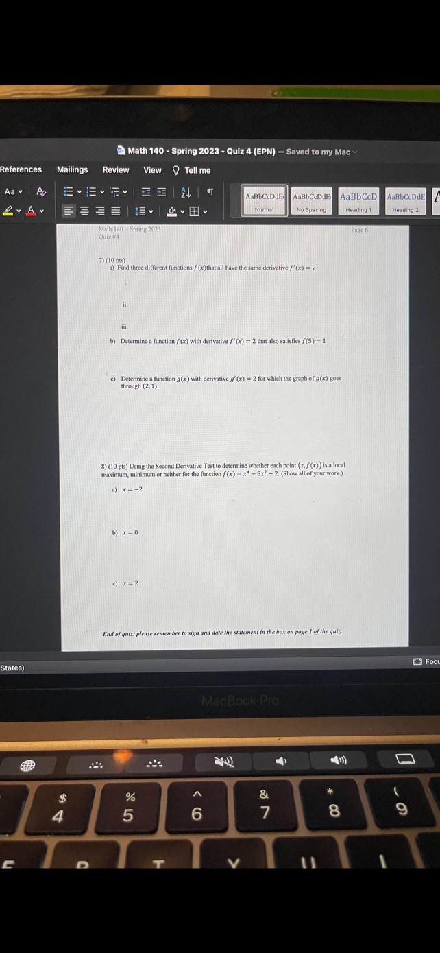  Math 140 - Spring 2023 - Quiz 4 (EPN) - Saved