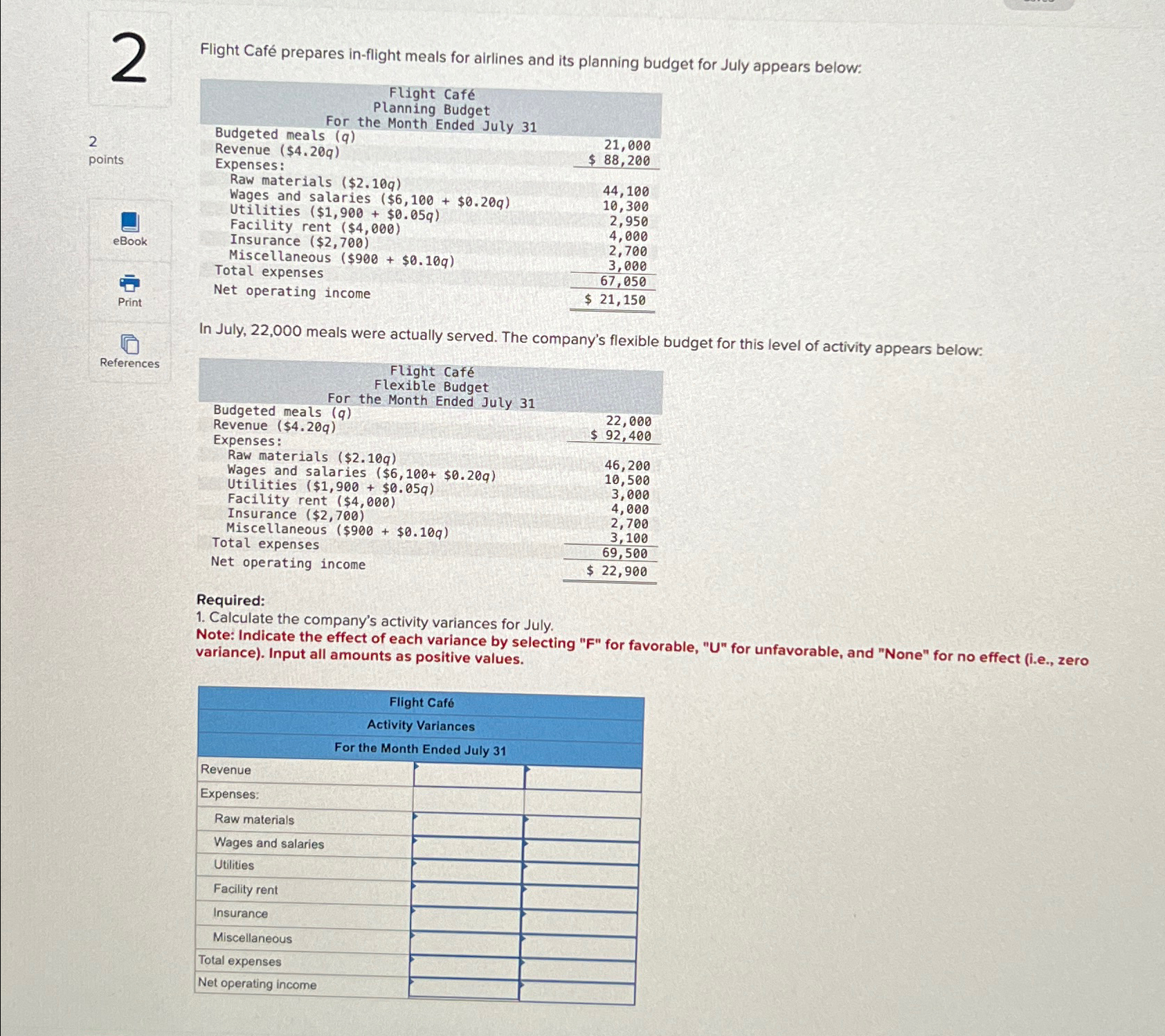  2 2 points References Flight Caf prepares in-flight meals for airlines