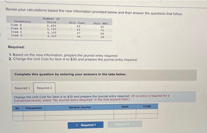 provided below and then answer the questions that follow. Number of Inventory