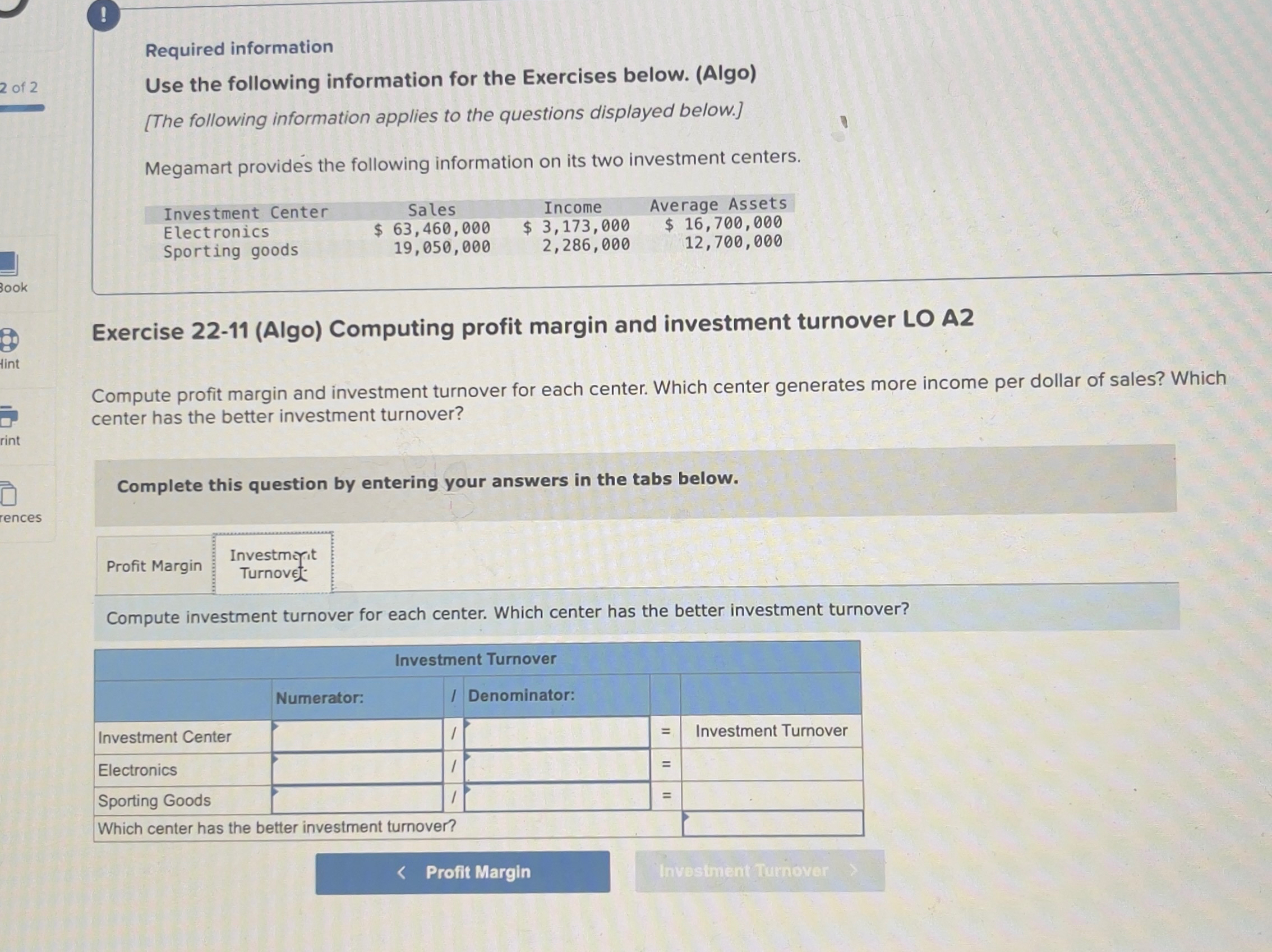 (Algo) [The following information applies to the questions displayed below.] Megamart provides
