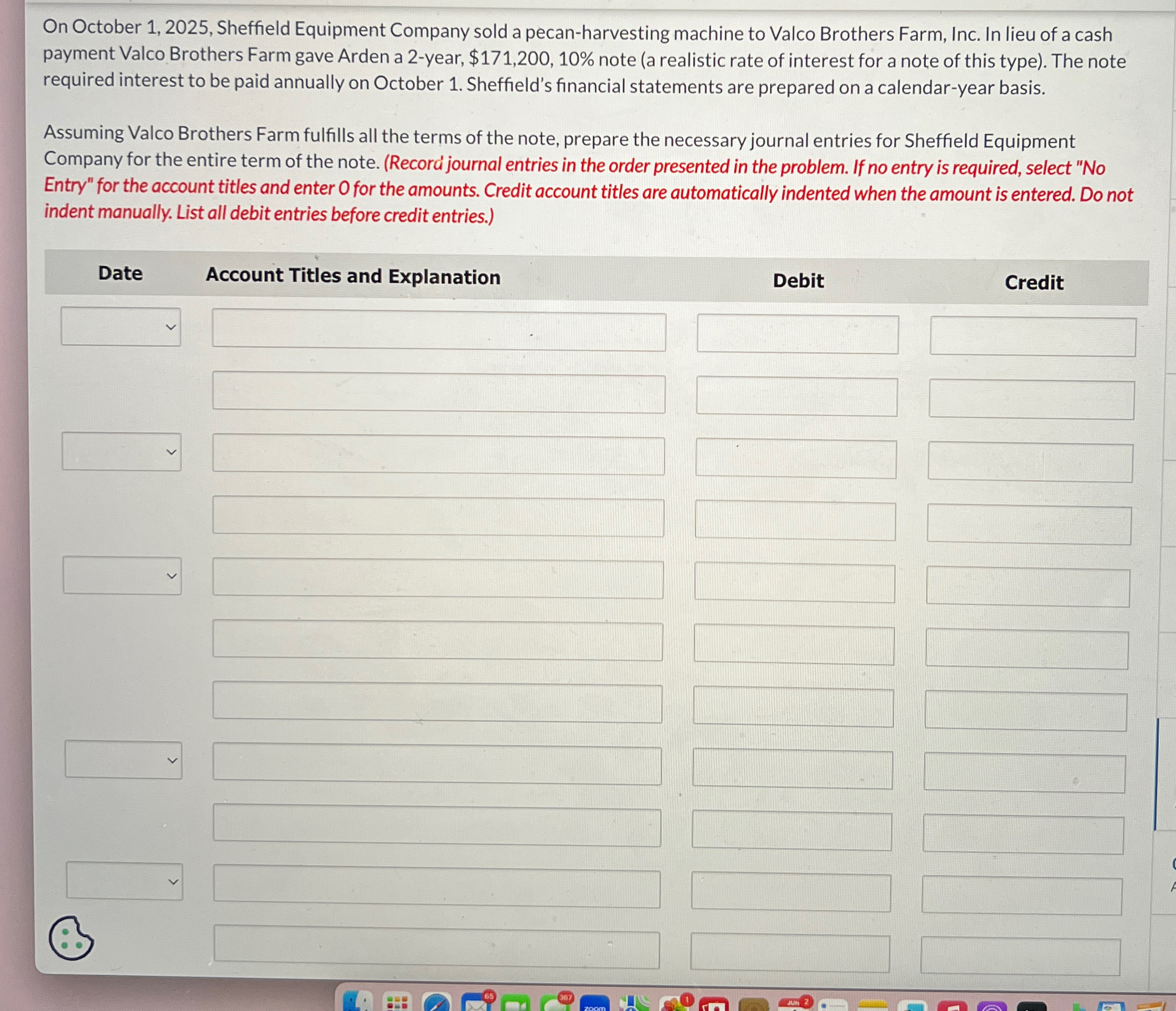 Valco Brothers Farm, Inc. In lieu of a cash payment Valco Brothers