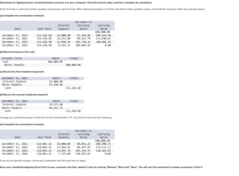 computer. View the tutorlal video, and then complete the worksheet. Enter formulas