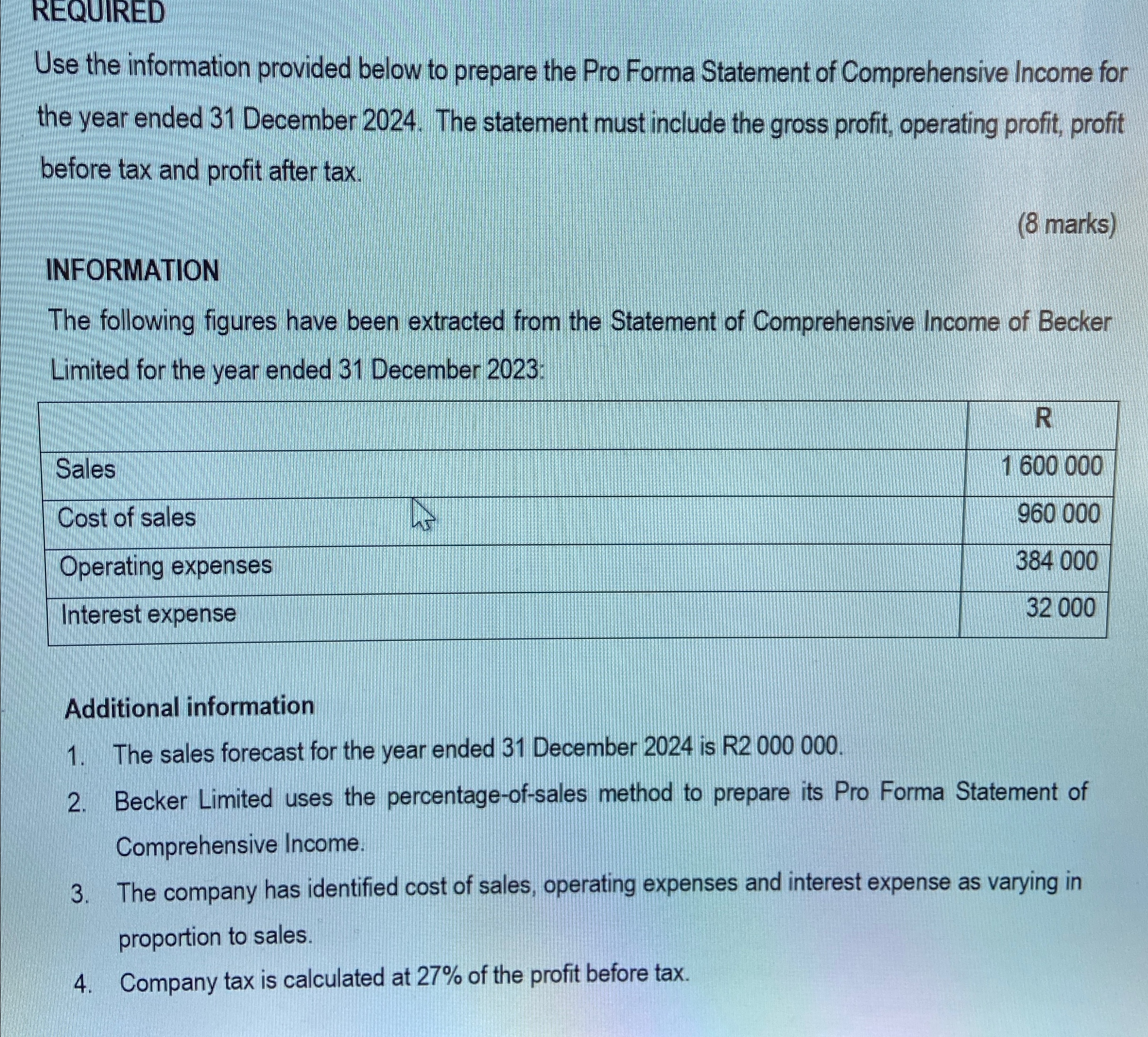 Statement of Comprehensive Income for the year ended 31 December 2024. The