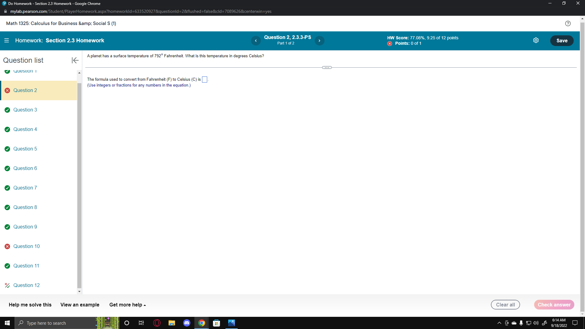 Part 1 of 2 x Points: 0 of 1 Save Question list