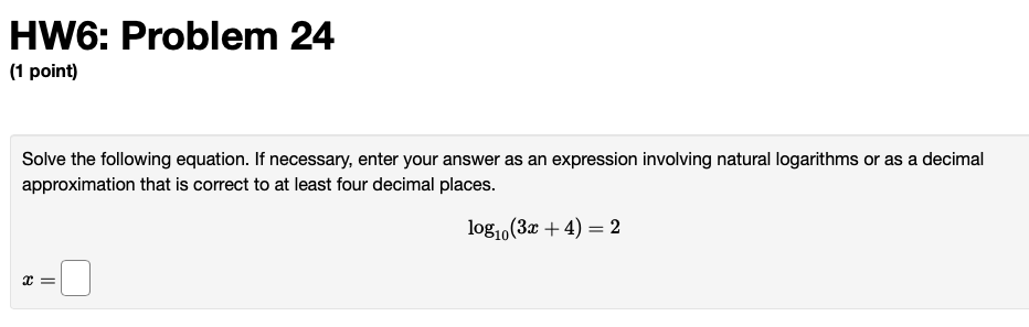 the solutions of the exponential equation 20 - 6er + 8 =
