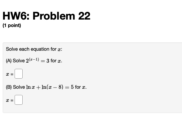 this problem 0 times. You have 3 attempts remaining. Email InstructorHW6: Problem
