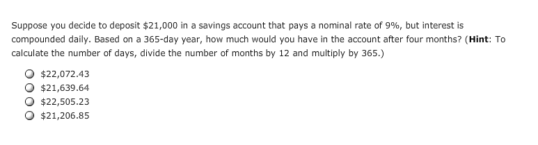 Honannual compounding period M he a The number of compounding periods in