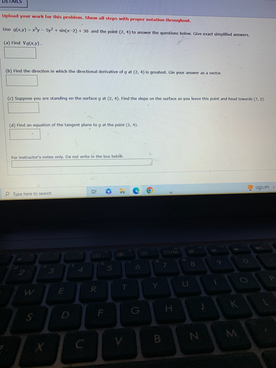 Upload your work for this problem. Show all steps with proper