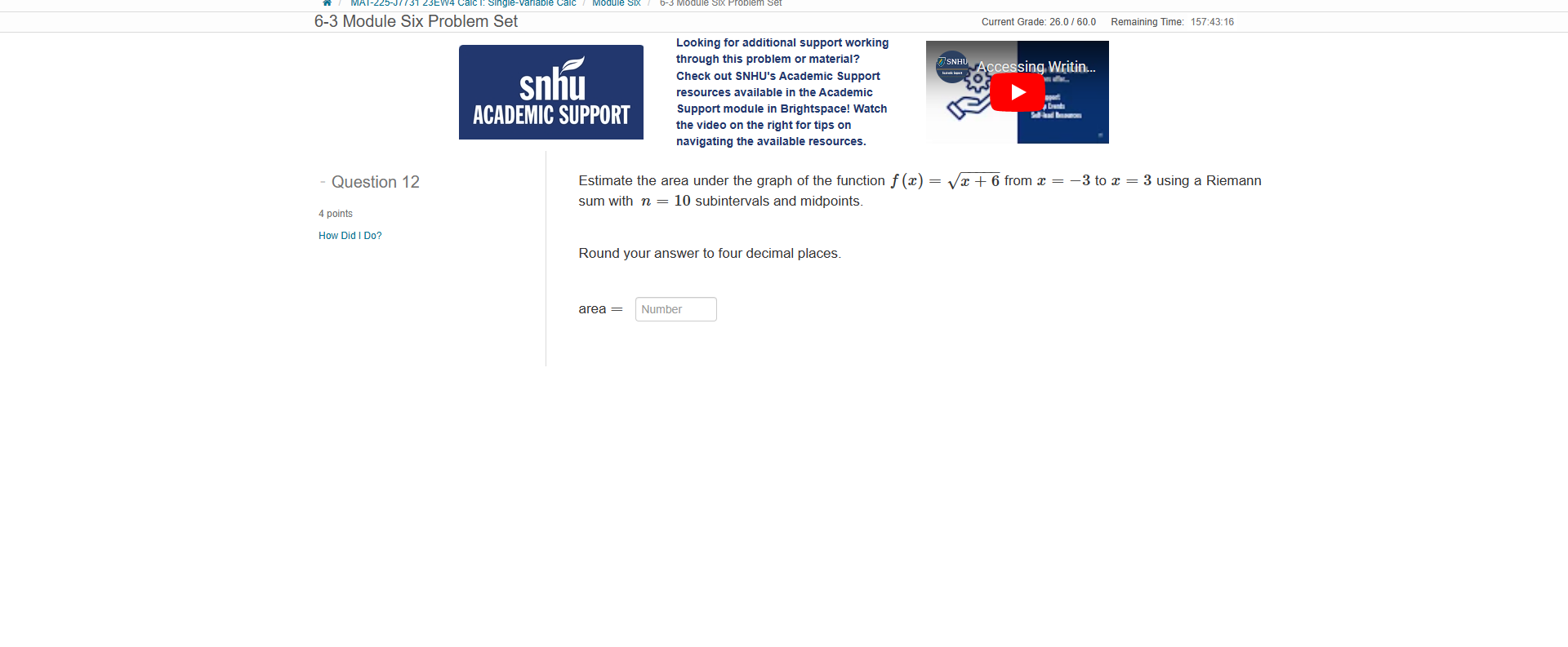 Time: 157:43:16 Looking for additional support working through this problem or material?