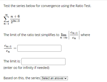 for convergence using the Root Test. 2n M 9n + 4 The