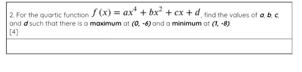 + ex + d find the values of a, b, C, and