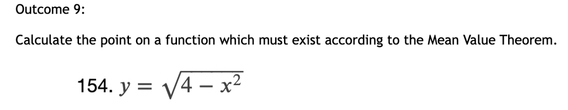 to represent the radius of the semicircle. Outcome 9: Calculate the point
