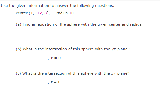 the point on the yz-plane? (c) What is the projection of the