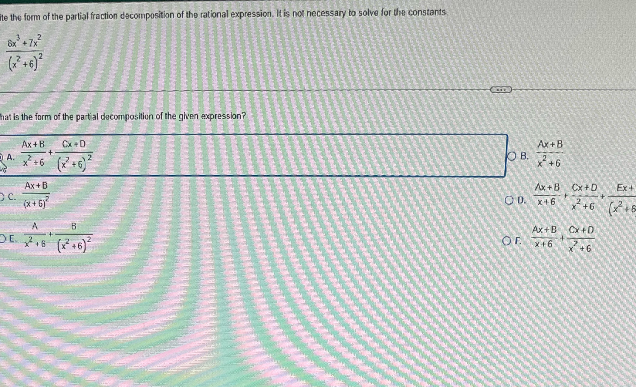 I selected A . Is it correct ? te the form