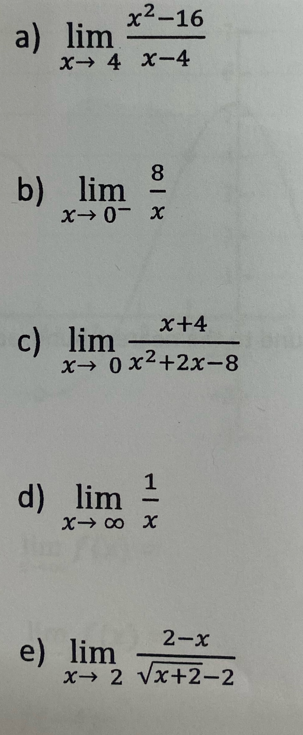  Please solve these with all the work showing. Math151 / pre