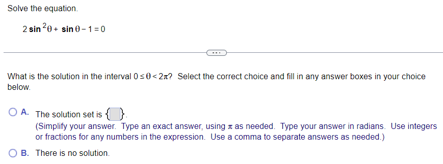 using II.' as needed. Type your answer in radians. Use integers or