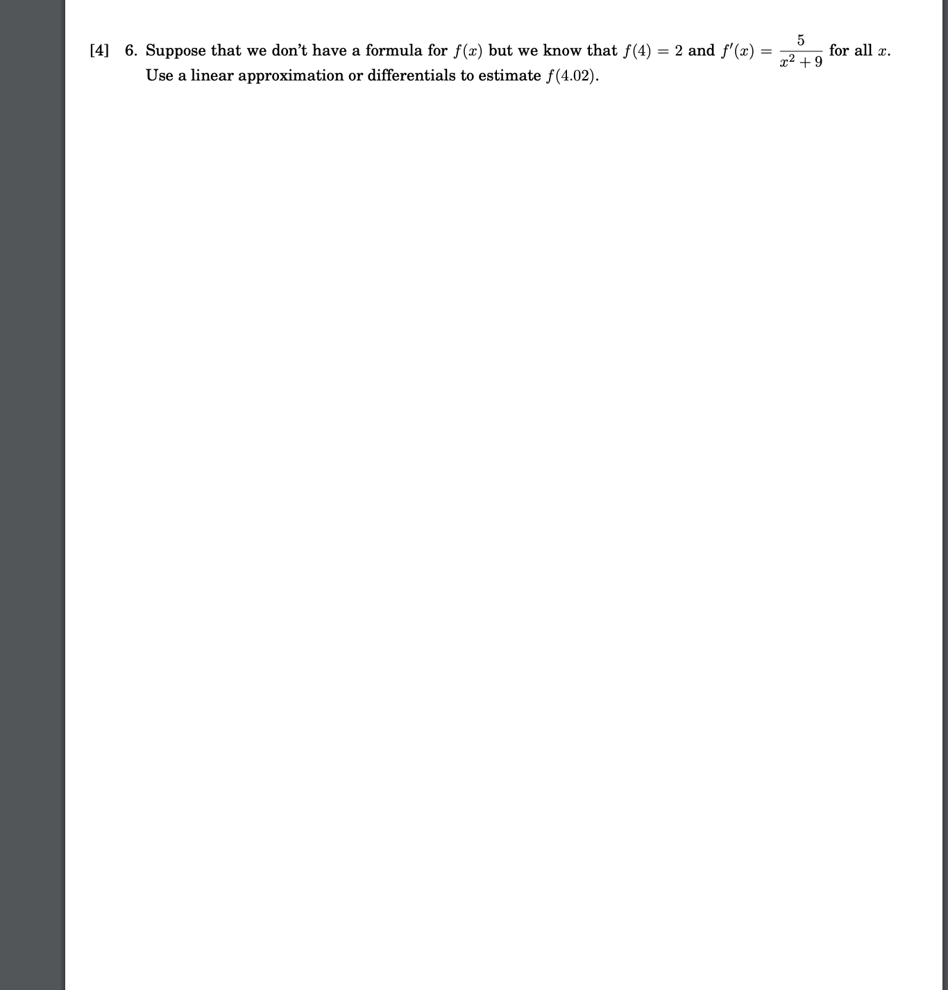 that we don't have a formula for x) but we know that