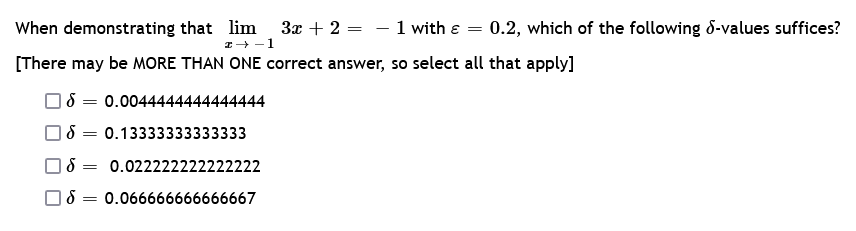 = 0.2, which of the following 6-values suffices? [There may be MORE
