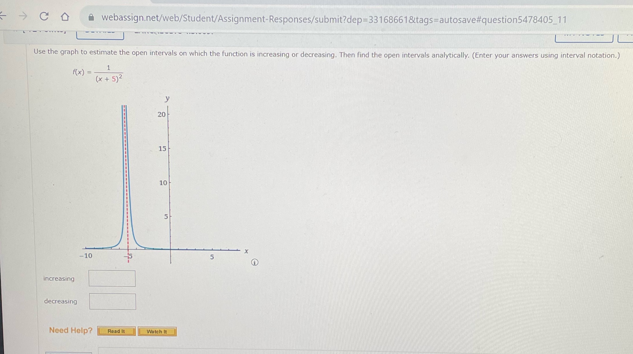 C webassign.net/web/Student/Assignment-Responses/submit?dep=33168661&tags=autosave#question5478405_11 Use the graph to estimate the open intervals on which