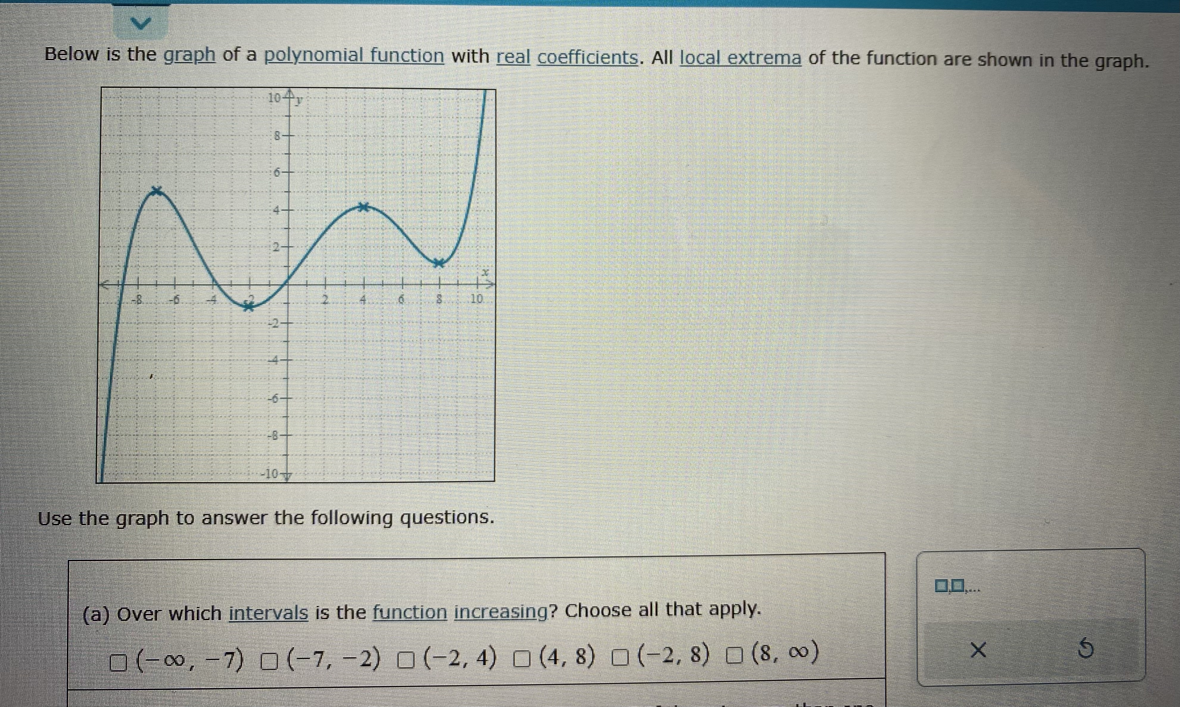 8) (-2, 8) (8, 00) X