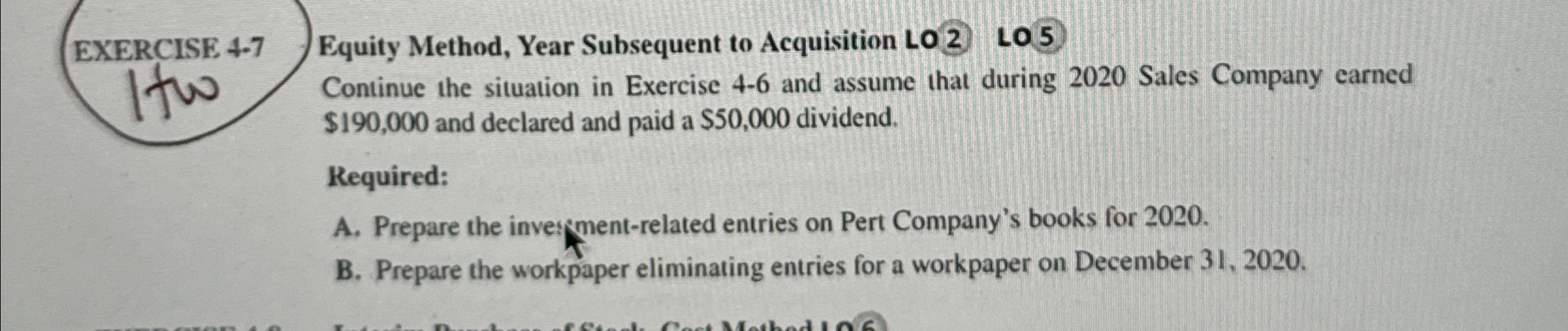 the situation in Exercise 4-6 and assume that during 2020 Sales Company