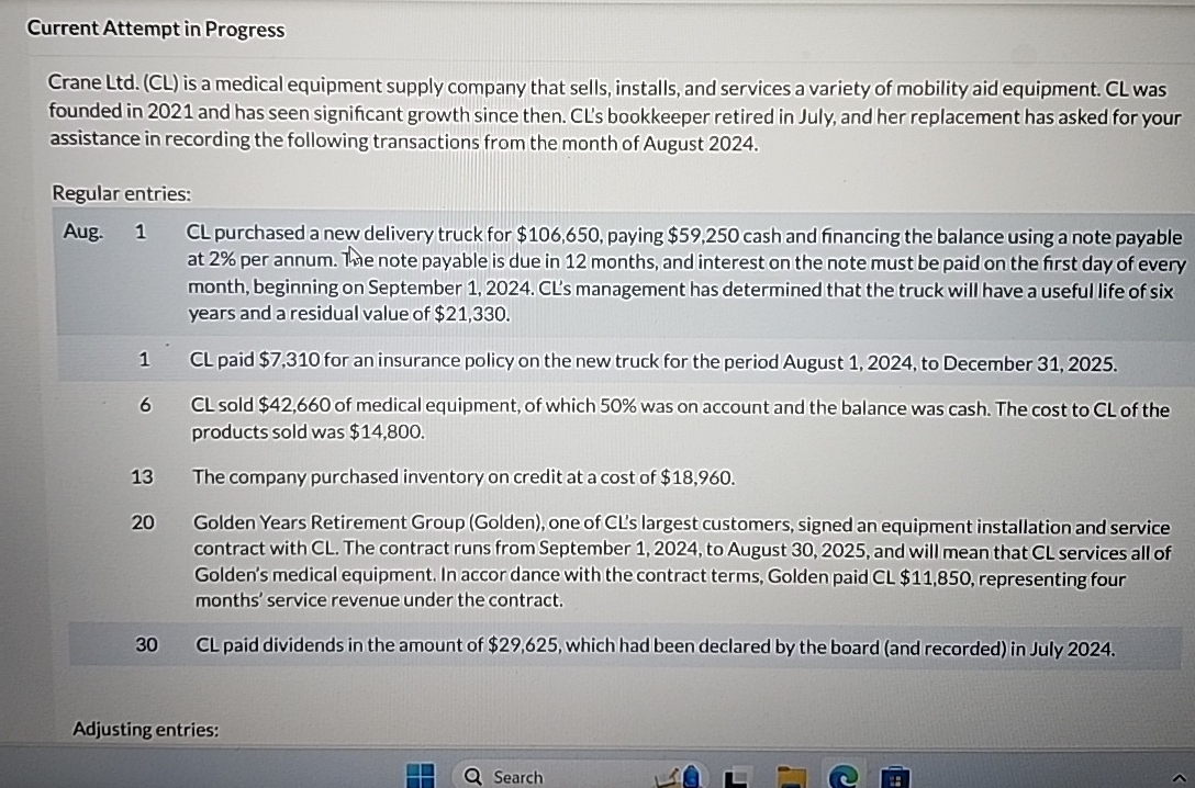 Current Attempt in Progress Crane L td.(CL) is a medical equipment