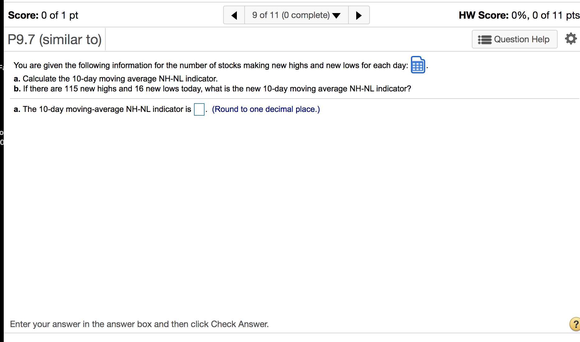 are given the following information for the number of stocks making new