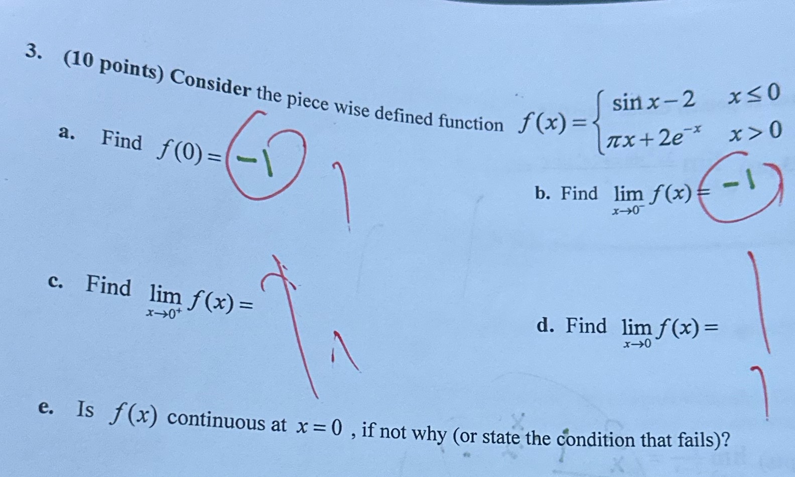 piece wise defined function f(x) = sin x-2 x50 RX + 2e"x