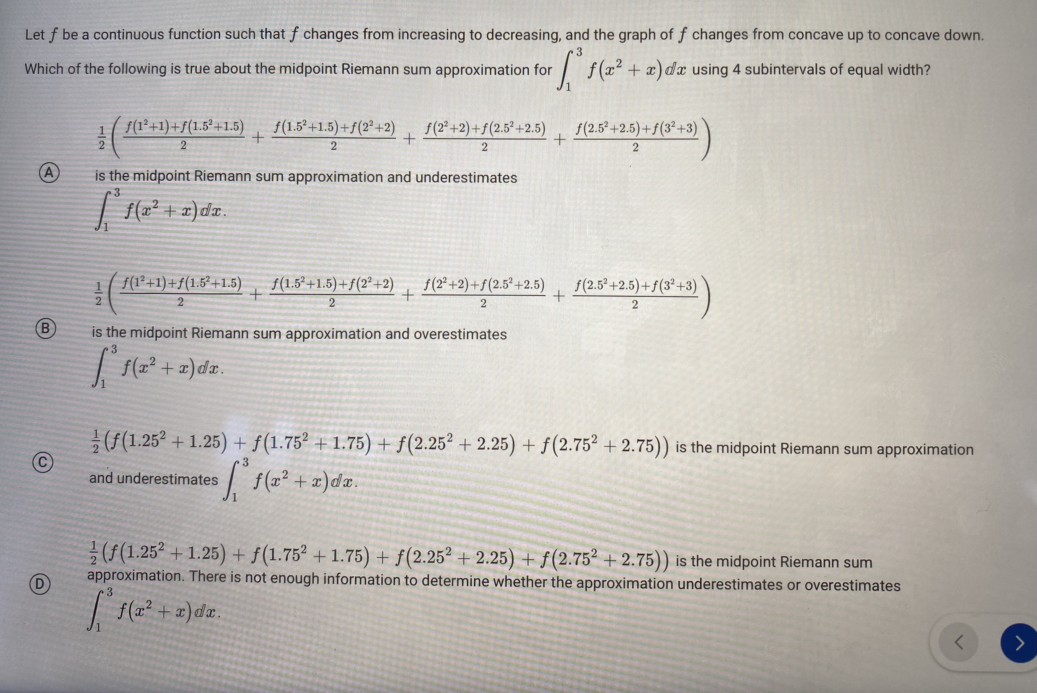 increasing to decreasing, and the graph of f changes from concave up