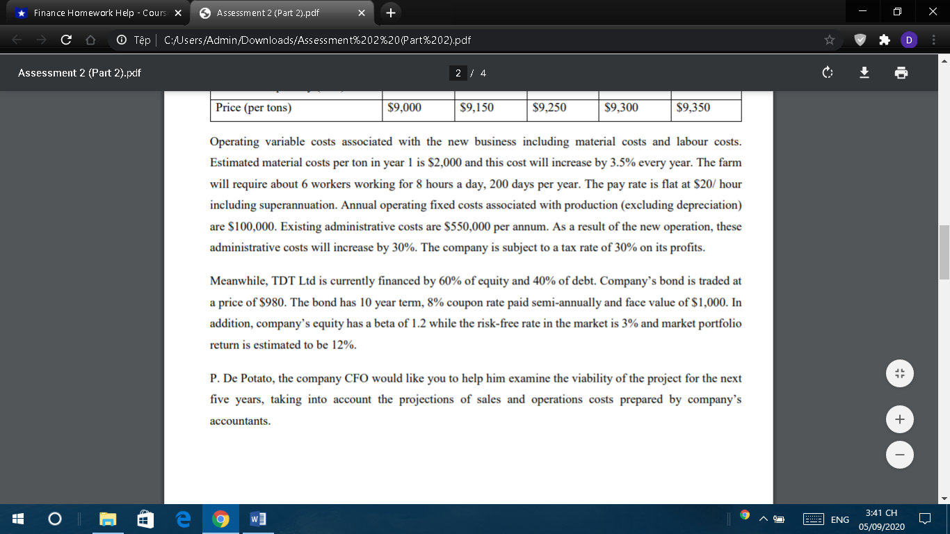 Based on the information in the case study, P. De Potato has