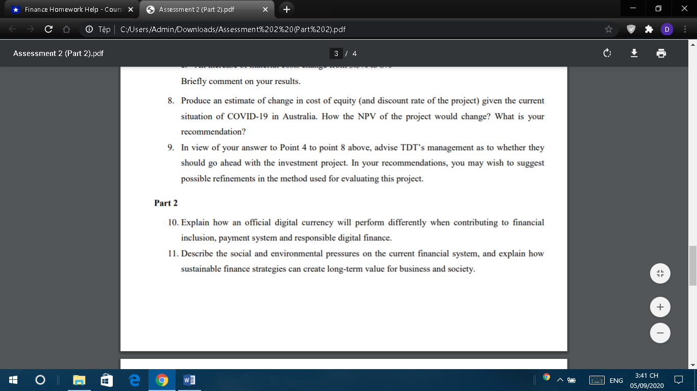 to the best course of action regarding this project. Your report should