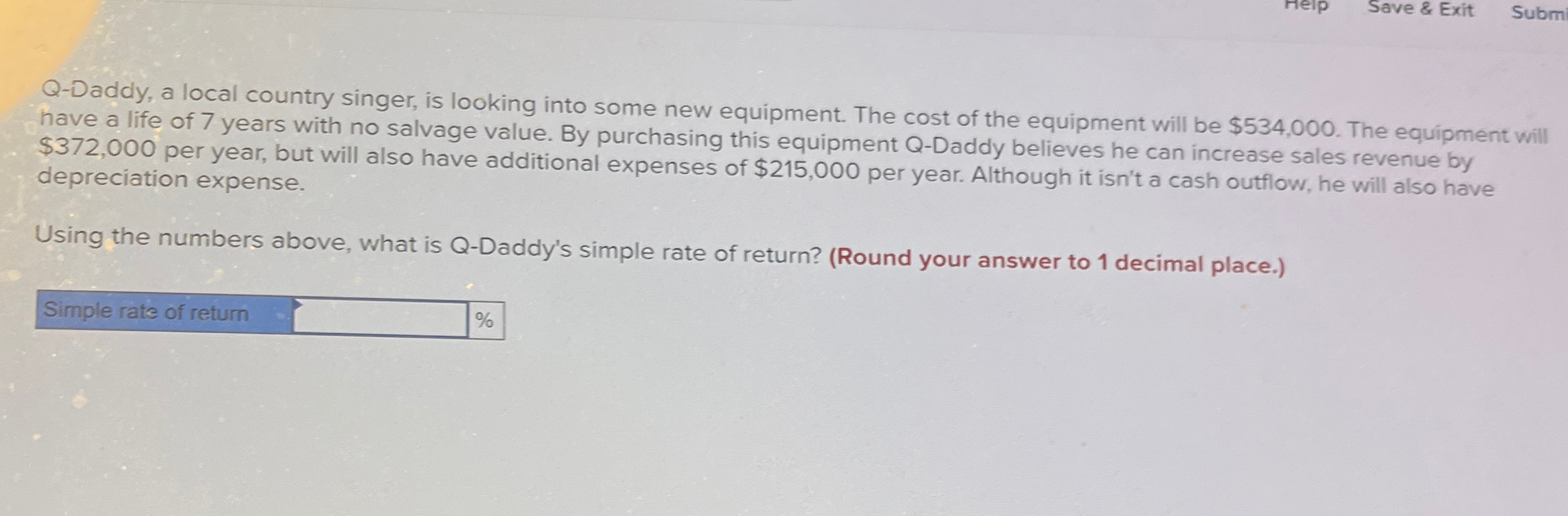  Q-Daddy, a local country singer, is looking into some new equipment.