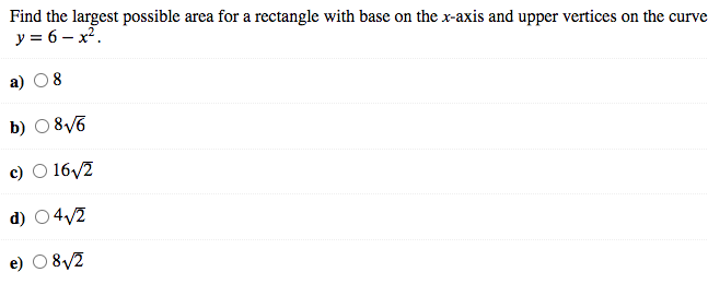a minimum value of 32 at x = 16. a) OA =