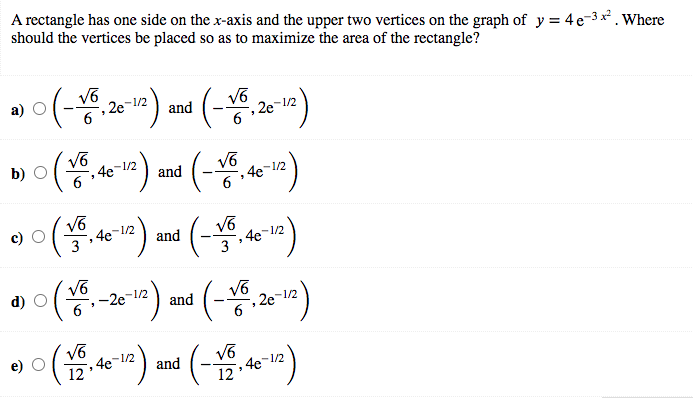 O A = 64 and B = 4 e) O A =