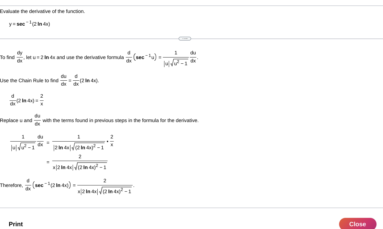 Replace u and dx - with the terms found in previous steps