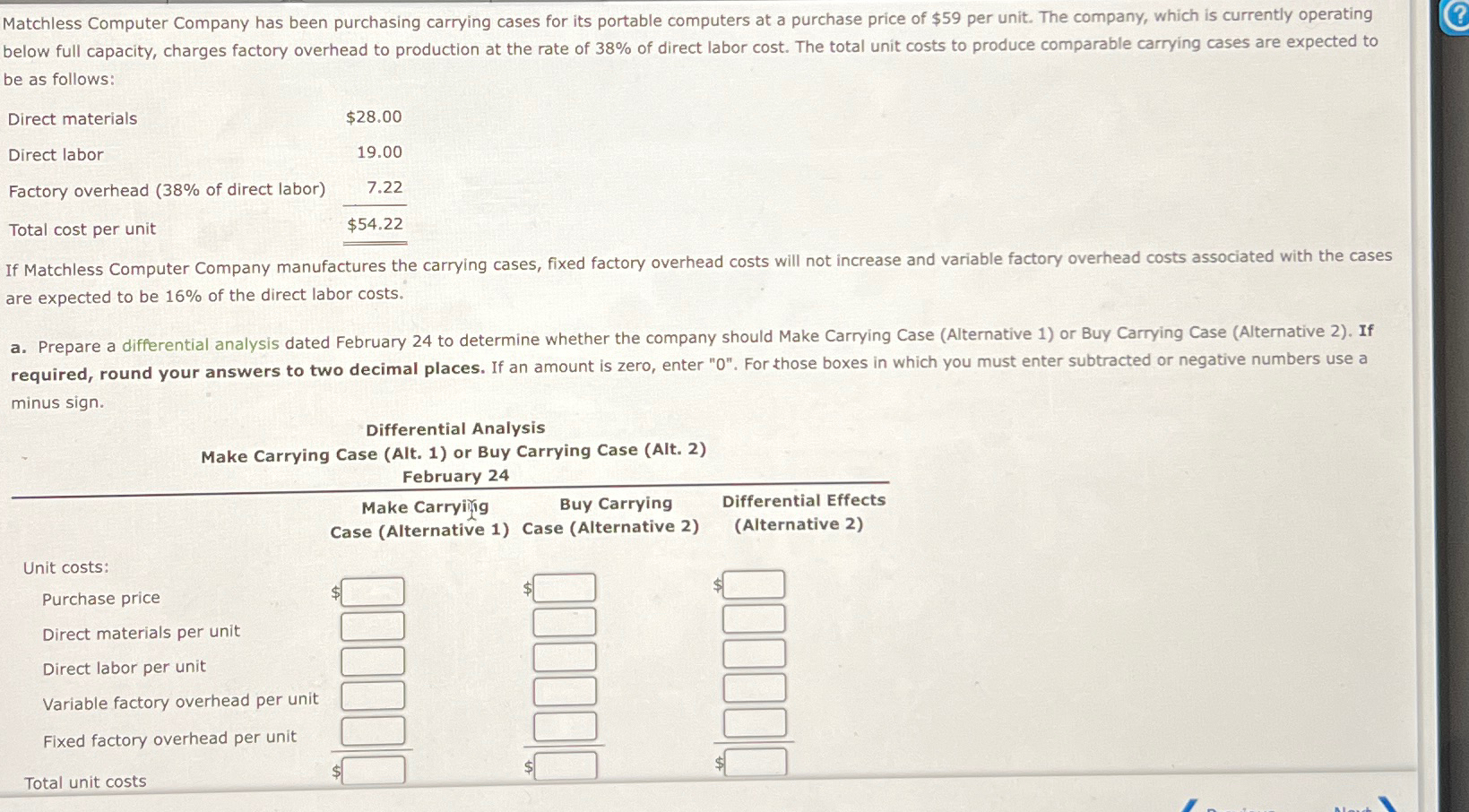computers at a purchase price of $59 per unit. The company, which