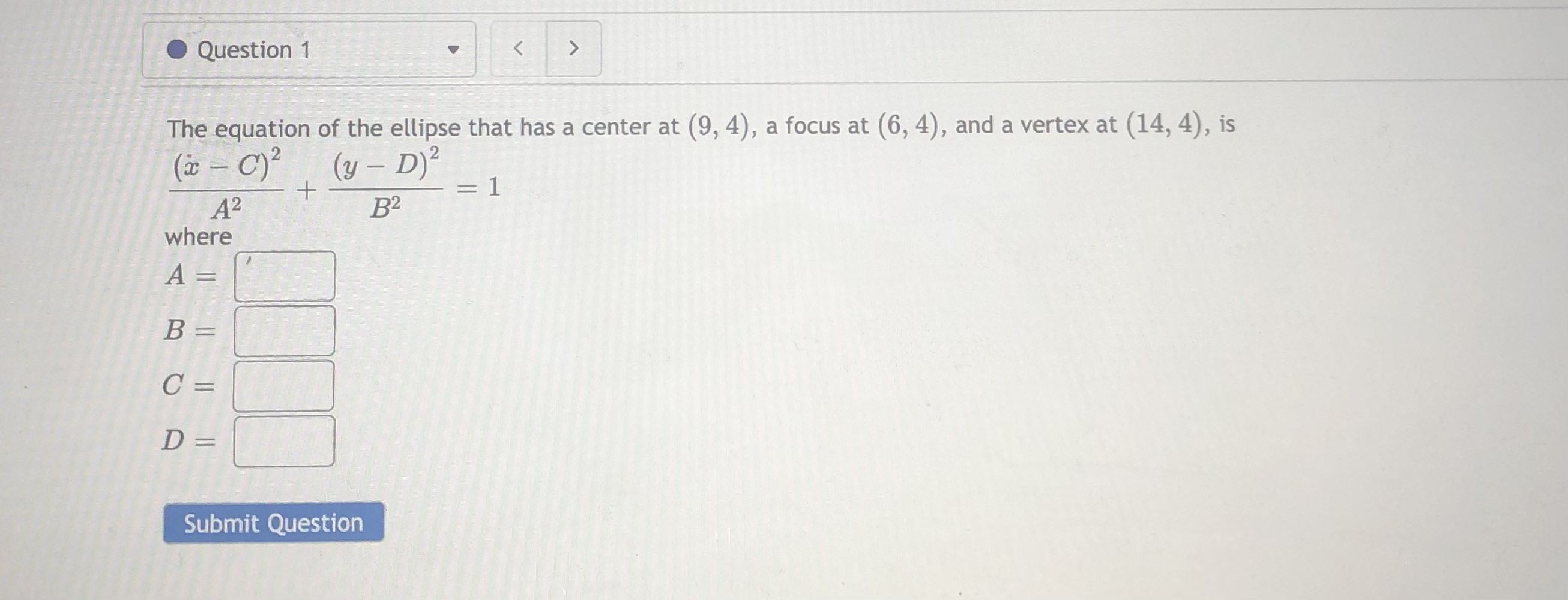 4), is (a - C)2 (y - D) 2 + = 1